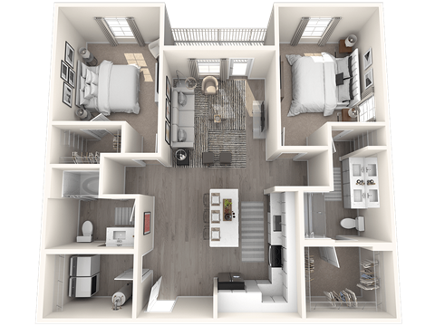 Floor plan for 2 beds, 2 baths, 1176 sqft